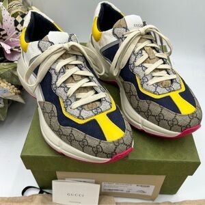 Men’s Gucci, Rython GG supreme trainer sneakers size 12.5 made in Italy pristine